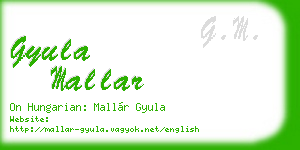 gyula mallar business card