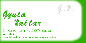 gyula mallar business card